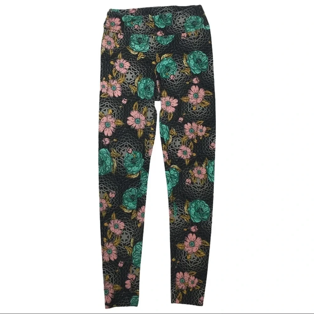 WJ310 LulaRoe Floral Print Legging Pants (Fits Sizes 2-12)